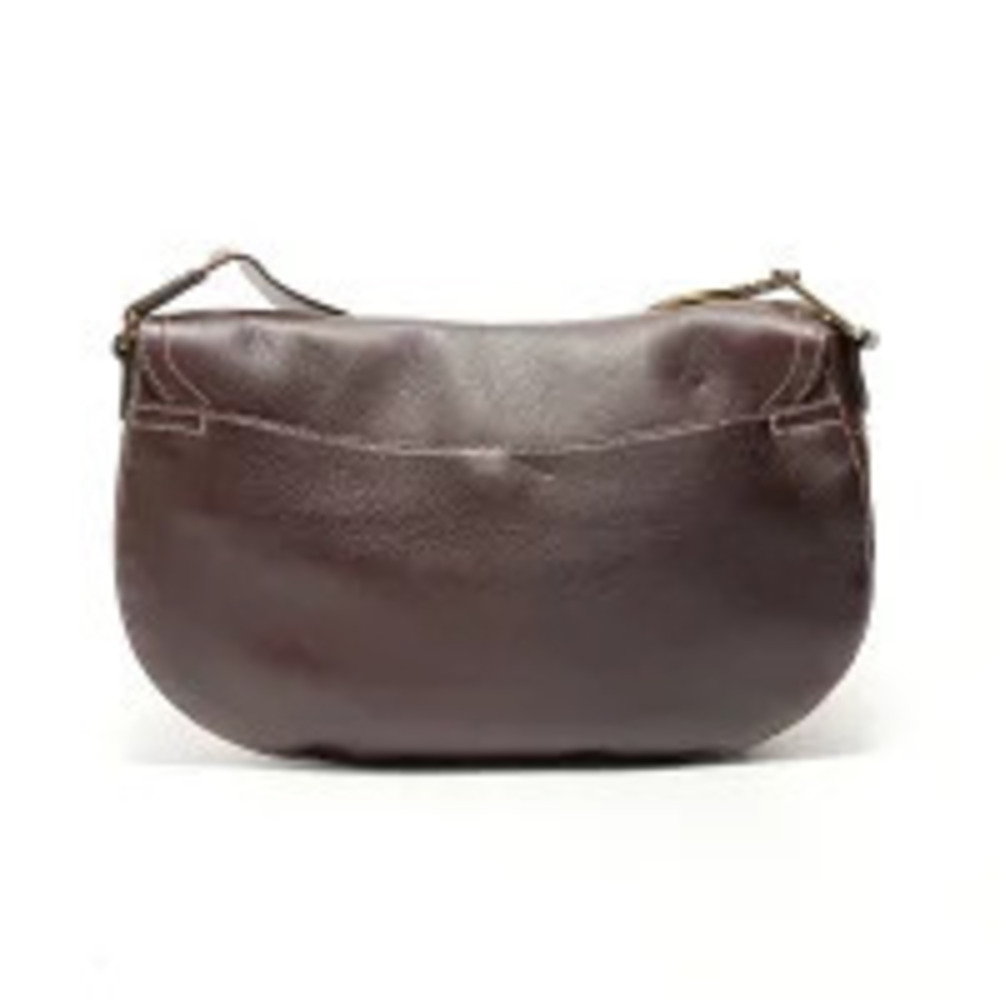 Christian Dior Saddle Bag Leather Brown Shoulder
